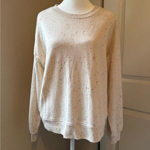 Anthropologie Cream Paint Splatter Sweatshirt